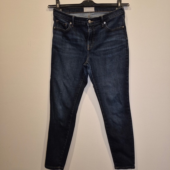 Everlane Mid-Rise Skinny Stretch Jeans | Dark Blue, Size 31 (12) - Picture 3 of 6
